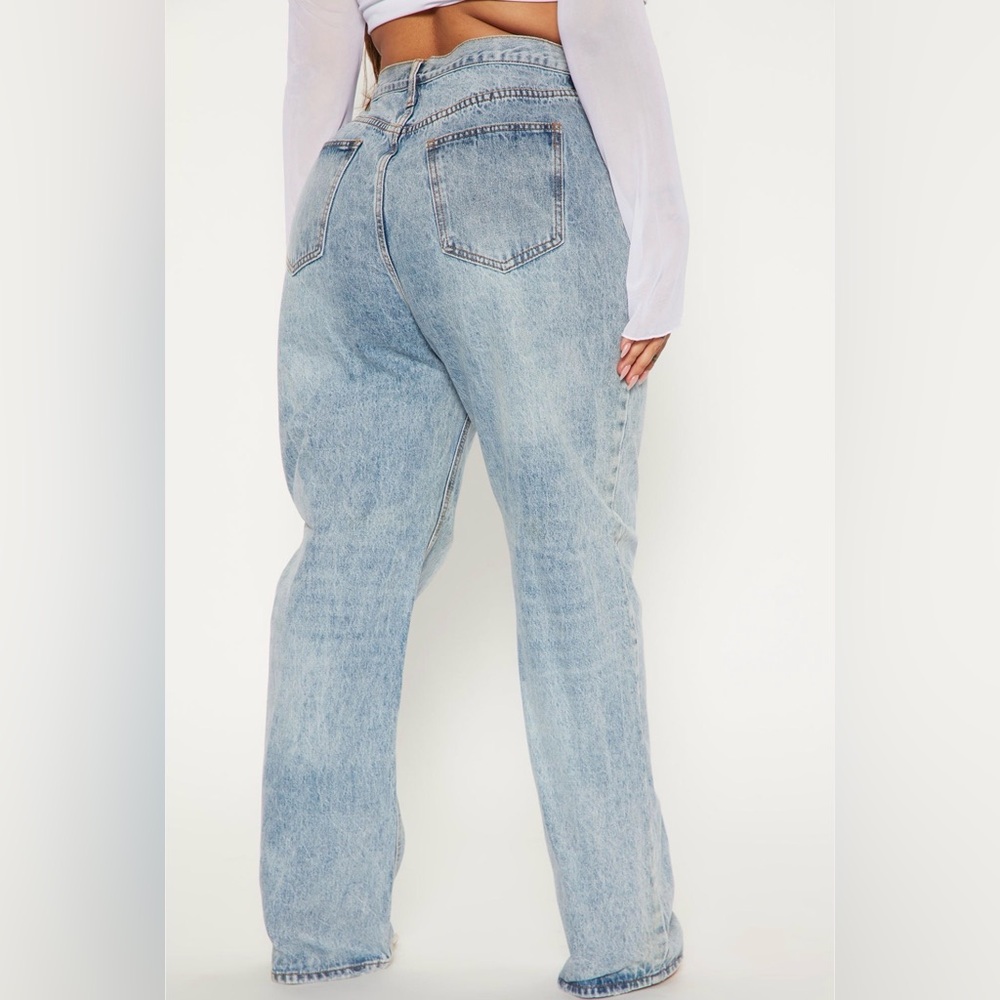 Crossover Straight Leg Jeans Light Blue